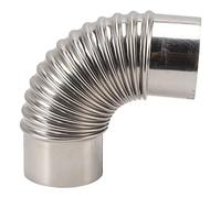 Stainless Steel Elbow Chimney Stove Pipe 90 Degrees Bending Chimney Flue Adapter Tube High Process Accuracy Rustproof Heat Resistance for Outdoor Camping Wood Stove Hot Tent