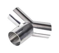 Stainless steel elbow pipe fitting， Stainless Steel Cast Pipe Fittings,1pcs 19/25/32/38/-89Mm Pipe OD Butt Welding Y Shaped 3 Way SUS 304 Stainless Steel Sanitary Fitting Splitter(32mm x 1.5mm)