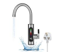 Stainless Steel Electric Hot Water Faucet, Instant Hot Water Faucet, 220V 3000W LED Temperature Display Electric Water Heater Faucet, 360° Rotatable