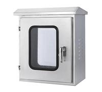 Stainless Steel Electrical Box, IP65 Waterproof Double Door Junction Box with Insulation Mounting Plate for Indoor and Outdoor Projects, Visible Window