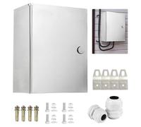 Stainless Steel Electrical Box, Outdoor Electrical Box Waterproof Electrical Junction BoxEnclosure Wall-mounted Project Boxes with Insulation Mounting Plate Wiring box With lock (40x30x16)