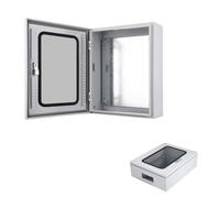 Stainless Steel Electrical Box, Wall-Mounted Metal Enclosure Box with Removable Mounting Plate and Viewing Window, Outdoor Junction Box for Protect Components(50 * 60 * 15cm)