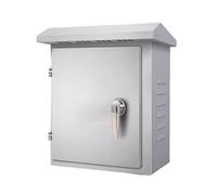 Stainless Steel Electrical Enclosure Box, Wall Mounted Waterproof Junction Box with Hinged Door for Indoor/Outdoor Component Mounting