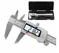 Stainless Steel Electronic Digital Vernier Caliper 150mm 6 Inch Measuring Tool with Large LCD Display for Inside Outside Depth Step