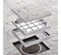 Stainless Steel Embedded Manhole Cover for Tiles Rectangular Septic Tank Lid Outdoor Sewage Inspection & Storm Drain Cover (12x14 in) - & Weatherproof