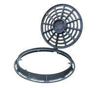 Stainless Steel Embedded Manhole Lid, Round Trench Cover and Frame, Outside Drain, Outdoor Grate, Load-Bearing Capacity 5 Tons, for Pedestrian Crossings, Communities, Parks(60cm/23.5")