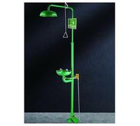 Stainless Steel Emergency Eye Wash Station with Shower Combination Eyewash Station, Safety Shower Eye Washer, for Use in Chemical Plants and Laboratories Worksite(Green,Pedal model)