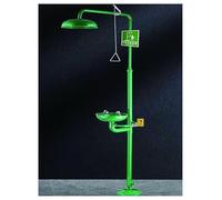 Stainless Steel Emergency Eye Wash Station with Shower Combination Eyewash Station, Safety Shower Eye Washer, for Use in Chemical Plants and Laboratories Worksite(Green,Basic model)
