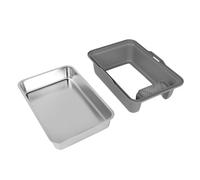 Stainless Steel Enclosed Litter Box, Extra Large with High Wall Sides, Anti Splashing Design for Large Cats, Easy to Clean Non Stick Surface, Rust Proof Durable Mate (Grey)