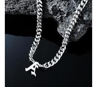 stainless steel English letter pendant necklace ins Cuban necklace hip hop trend street