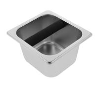 Stainless Steel Espresso Coffee Grounds Knock Box Bucket 1.7L | 17.5x16.5x10cm Size, Smooth Silver Finish, Space Saving for Home Stations, Machine Use and Garden Reuse