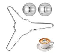 Stainless Steel Espresso Cooling Ball Kit with Tray, Coffee Chiller Espresso Ice Ball No Dilution Chilling Tool for Whiskey Bourbon Cocktails Scotch Frozen Accessories