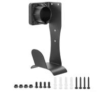 Stainless Steel EV Charger Holder Wall Mount Kit with Side-Mounted J1772 Case Base, U-Shaped Protective Hook and Cable Organizer Bracket, Space-Saving for Neat Garage Wall Installation