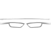 Stainless Steel Exhaust Diffuser and Center Trim - 3-Piece Chrome Rear Bumper Kit for Compact SUVs Compatible with Models Like T-Roc (2017-2024)