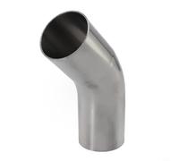 Stainless Steel Exhaust Pipe Elbow Connector 45 Degree Bend Polished Suitable for Automotive and Mechanical Applications Multiple Size Choices (48 mm)
