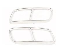 stainless steel exhaust pipe For Q7 2016-2019 2Pcs Stainless Steel Black Car Rear Exhaust Tail Pipe Cover Muffler Decoration Exterior End Pipes(Siliver)