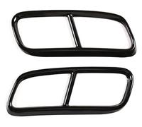 stainless steel exhaust pipe For Q7 2016-2019 2Pcs Stainless Steel Black Car Rear Exhaust Tail Pipe Cover Muffler Decoration Exterior End Pipes(Black)
