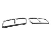 stainless steel exhaust pipe For Q7 2016-2019 Stainless Steel 2Pcs Car Rear Bumper Exhaust Muffler Tail Pipe Decorative Cover Trim End Pipes(Silver)