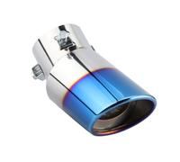 Stainless Steel Exhaust Pipe Muffler Tip, Replacements Chrome Tail End Pipes Car Inlet Outlet Throat Tips Trim Rounded Auto Tailpipe Curved Replacement Accessories for Styling Modified Accessory