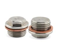 Stainless Steel Exhaust Pipe O2 02 HEX Oxygen Sensor Port Plugs 18mm For Harley Replace OEM 66054-06 Vance & Hines 16925(B)