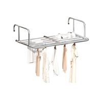 Stainless Steel Expandable Balcony Clothes Drying Rack Folding Space Saving Indoor/Outdoor Hanger for Home Radiator & Balcony Use (68 120cm)