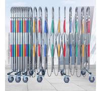 Stainless Steel Expandable Mobile Crowd Control Barrier with Wheels - Durable Safety Barricade for Traffic Management & Event Security Solutions