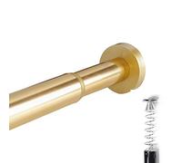 Stainless Steel Extendable Telescopic Curtain Rod Tension Pole Net Voile Shower Curtains Rail (Gold) modern Shower Curtain Rods (Color: Gold, Size: 153-260cm)