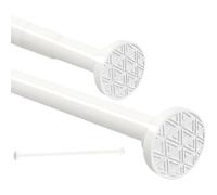 Stainless Steel Extendable Telescopic Curtain Rod Tension Pole Net Voile Shower Curtains Rail No Drill Matt for Bathroom, Closet,Garderobe 50-200cm White