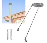 Stainless Steel Extended Roof Chimney Support Kit, Weatherproof Solid Roof Chimney Pipe Brace Holder, Universal Stove Pipes Stabilizer for Log Cabin/Boiler Room/Warehouse(Dia 14"(355mm))