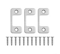 Stainless Steel Exterior Door Lock Strike Plate Adjustable Large Hole for Enhanced Security and Smooth Operation (3-Silver&Screws)