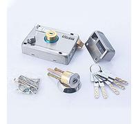 Stainless Steel Exterior Door Lock with Keys Double Cylinder Deadbolt Security Anti-Theft Door Lock for Home, Office, Factory(Open Left Without Side)