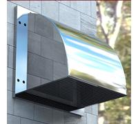 Stainless Steel Exterior Wall, Rain Cover, Kitchen Range Hood Wind Cap, Exhaust Fan Outlet Mask, Square Exhaust Hood (Small : 8in)