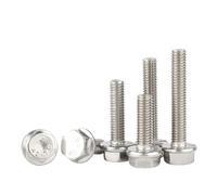Stainless Steel External Hexagon Head With Serrated Flange Cap Screw M5 M6 M8 M10 M12 Hex Washer Head Bolt Screws(10pcs M8,35mm)