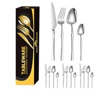 Stainless Steel - Extra Sturdy Kitchenware, 16 Piece Set - For Kitchen Home Food Cooking Travel Camping Lunch Steak