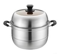 Stainless Steel Extra Thick Steamer Pot Non Magnetic for Efficient Cooking with Multi Layer Removable Steaming Trays Suitable for Gas and Induction Stove Use