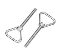 Stainless Steel Eye Bolts 2pcs M10 Triangular Lifting Eye Bolt 304 Threaded Machinery Shoulder Ring Bolts For Hanging