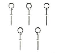 Stainless Steel Eyebolts With Hexagonal Nuts M6X60 M8X80 M8X100 Fully Threaded Lifting Eyebolts For Connecting Ropes, Cables, Beams And Columns To Lift Objects Set Of 5(M6X60)