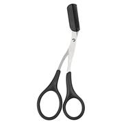 Stainless Steel Eyebrow Trimmer Scissors with Eyelash Comb, Precision Beauty Tool for Men and Women, Black