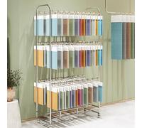 Stainless Steel Fabric Sto Rack with Wheels - le Textile Display Stand for Commercial Retail, Heavy-Du nizer for Fabrics and Materials