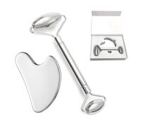 Stainless Steel Face Roller & Gua Sha Facial Tools, Anti-Aging Facial Massage Tools for Reduce Puffiness, Firm Skin, Anti-Aging Care - Daily Facial Sculpting Gift for Women