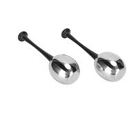 Stainless Steel Facial Ice Globes for Skin Care - Reduce Puffiness, Eliminate Fine Lines | 2pcs Ergonomic Design, Black Handle (Black Handle)