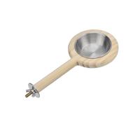 Stainless Steel Feeding Cup Wooden Bird Feeder Perch for Small Mediums Parrots with Detachable Design Easy to Clean Bird Feeding Accessory