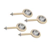 Stainless Steel Feeding Cup Wooden Bird Feeder Perch for Small Mediums Parrots with Detachable Design Easy to Clean Bird Feeding Accessory