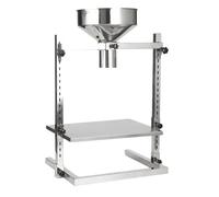 Stainless Steel Feeding Hopper, Heavy Duty Packaging Funnel with Dual Bracket, Adjustable Height Manual Filling Funnel for Powder/Liquid/Granule