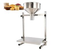 Stainless Steel Feeding Hopper, with Support Stand and Lifting Platform, Large-Diameter Dispensing Funnel, Adjustable Height for Powder, Liquid, Granule Packaging 7cm