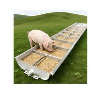 Stainless Steel Feeding Trough, Outdoor Hay Feeder, Double-Sided Liquid Feed Bowls for Sheep