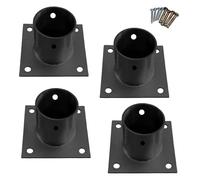 Stainless Steel Fence Gate Post Base - 4 Pack Metal Brackets for Deck Support 100mm Bolt-Down Solution for Concrete & Wood Stability Durable Outdoor Hardware