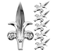 Stainless Steel Fence Post Finials Silver 6pcs for Garden Border | Classic Pointed Topper Design, Easy to Maintain, Painted or Coated Finish, Enhances Privacy and Security