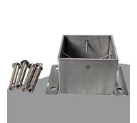 Stainless Steel Fence Post Kit - Bolt-On Square Support with Installation Kit for Concrete/Patio/Pergola/Mailbox - & Weather-Resistant Solution