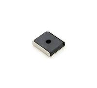 Stainless Steel Ferrite Channel Magnet DIY, Craft, and Hobbies - 26 x 23 x 6.3mm thick x 3mm hole - 6.1kg Pull - Pack of 10
